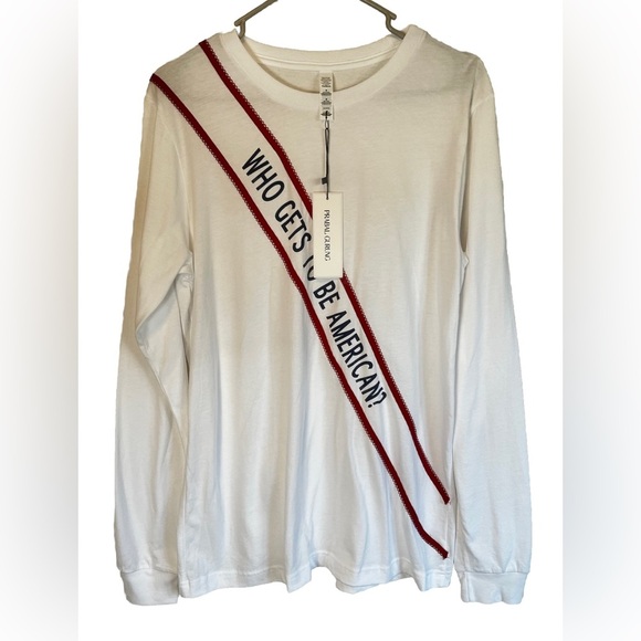 NWT Prabal Gurung “Who Gets to Be American?” Spring 2020 Long Sleeve Sz M - Picture 1 of 3